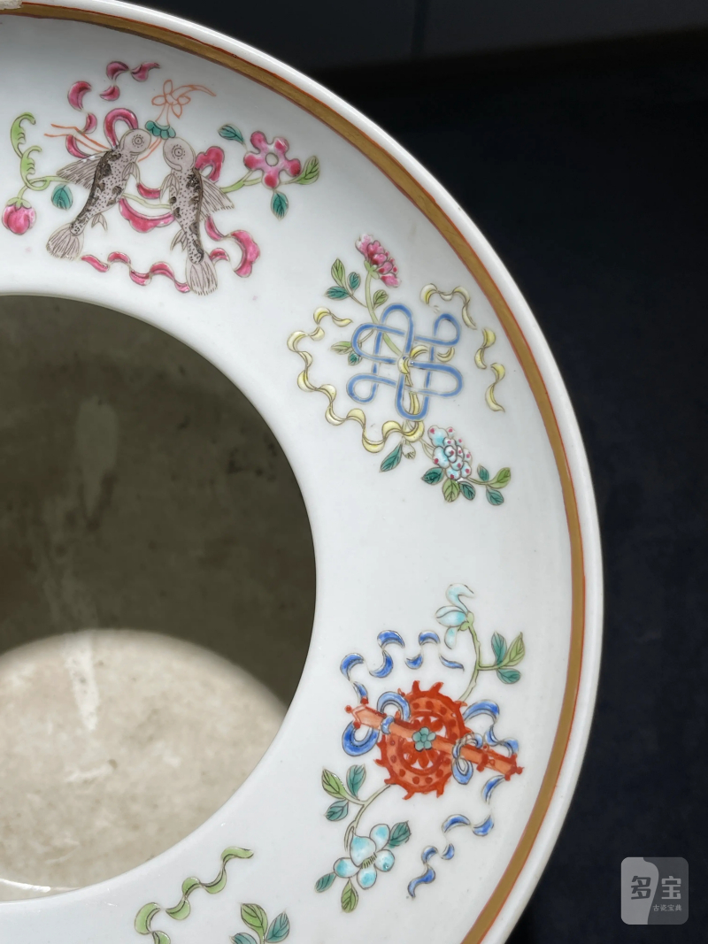 清光绪 粉彩八宝龙纹花囊 - 图11